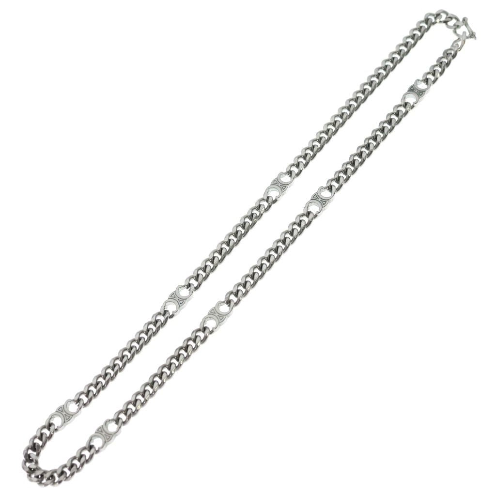 Celine Triomphe Small Gourmette Necklace Rhodium Finish Brass Silver — view 2