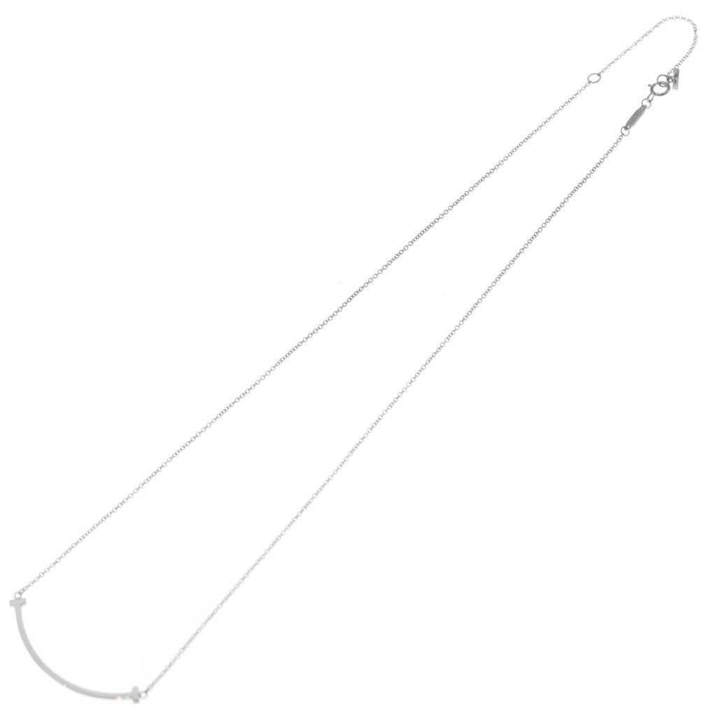 Tiffany & Co T Smile Small Pendant Chain White Gold — view 2
