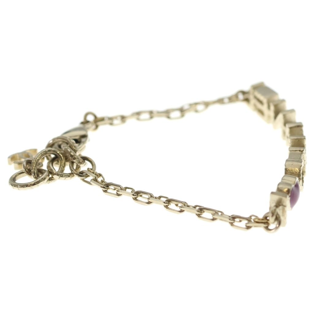 Chanel I Love Logo Chain Bracelet Gold with Charm — view 3