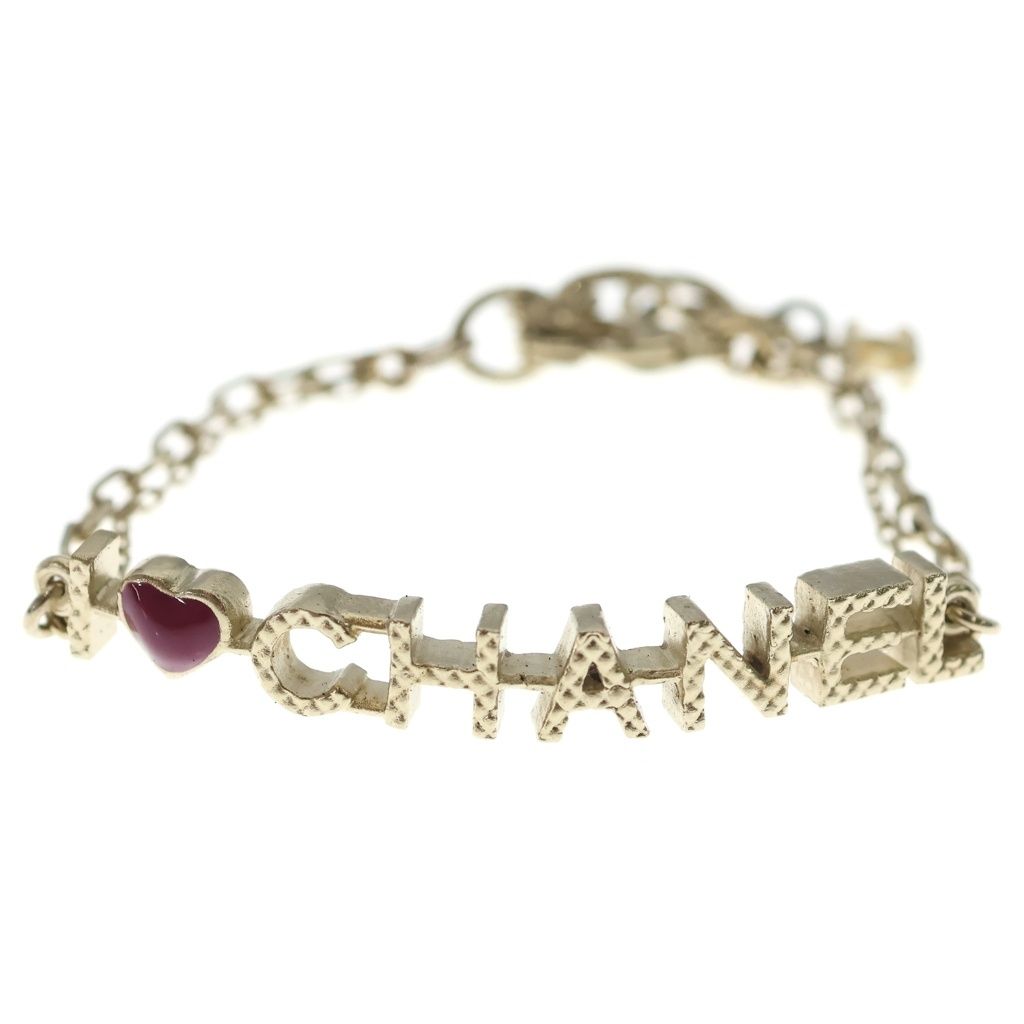 Chanel I Love Logo Chain Bracelet Gold with Charm