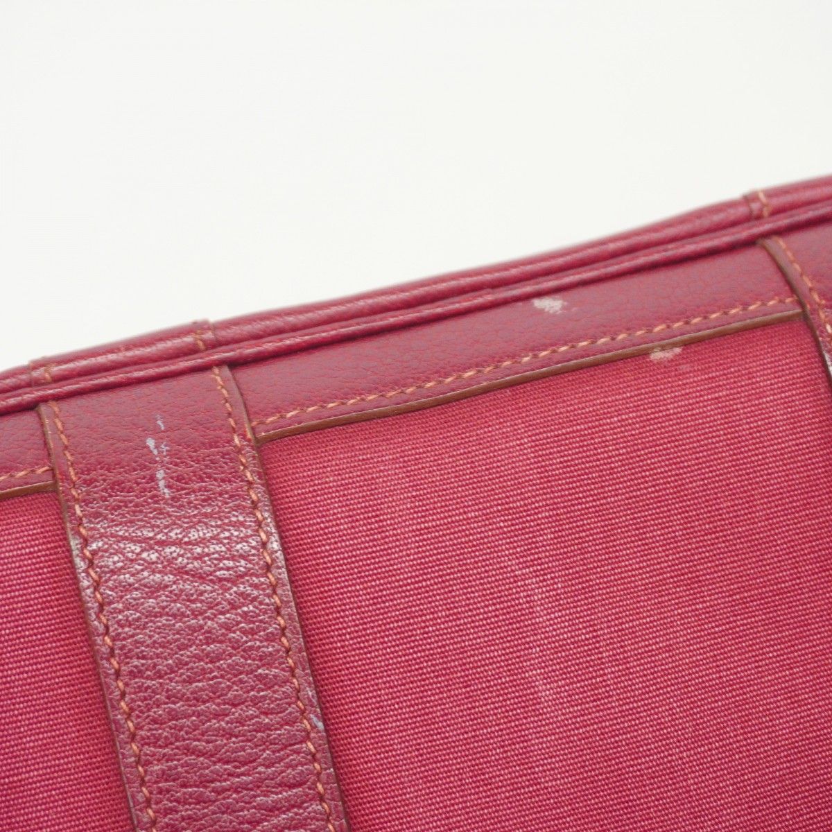 Hermes Handbag Garden Party TPM Toile Officier Rouge Ash Silver 2-Way — view 9