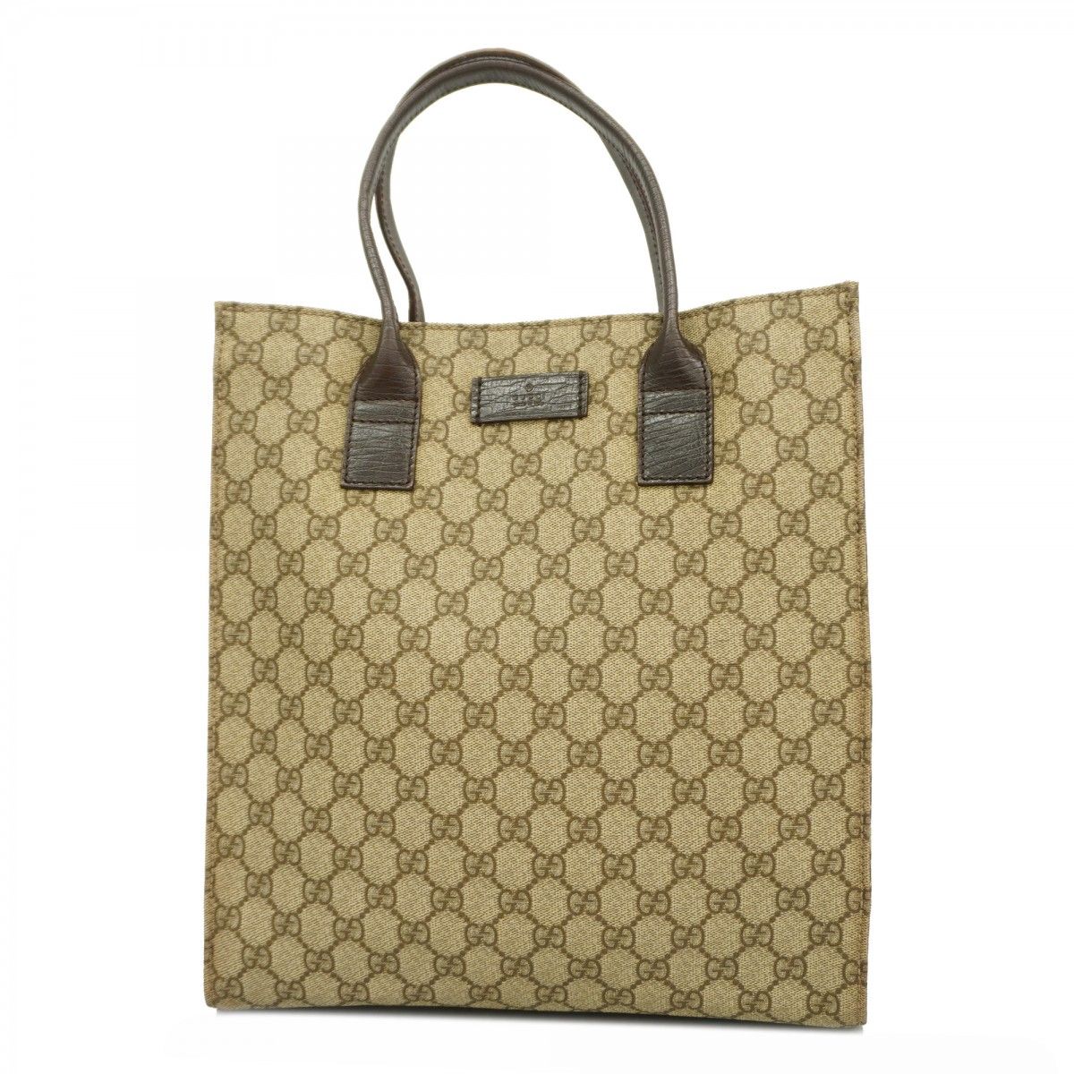 Gucci Tote GG Supreme Brown Silver