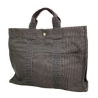 Hermes Tote Her Line Canvas Gray Silver