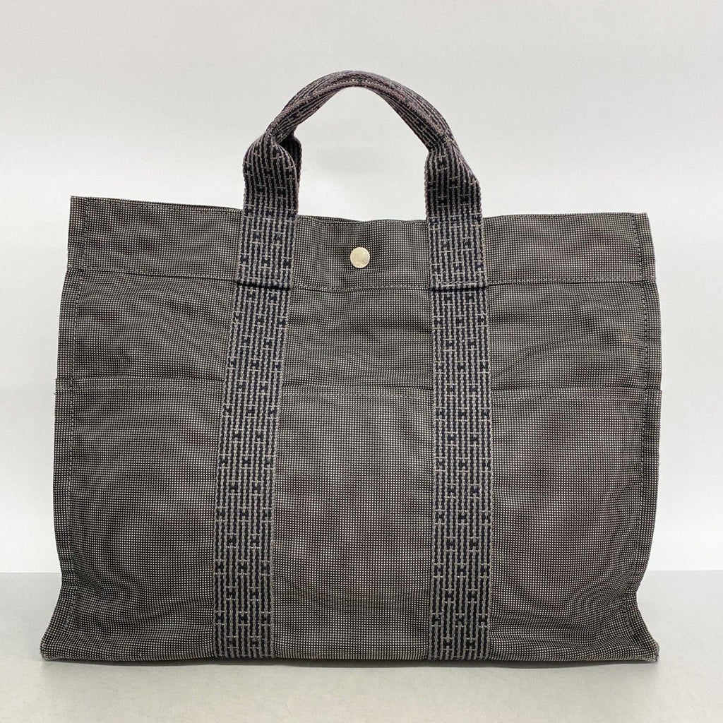 Hermes Tote Her Line Canvas Gray Silver — view 9