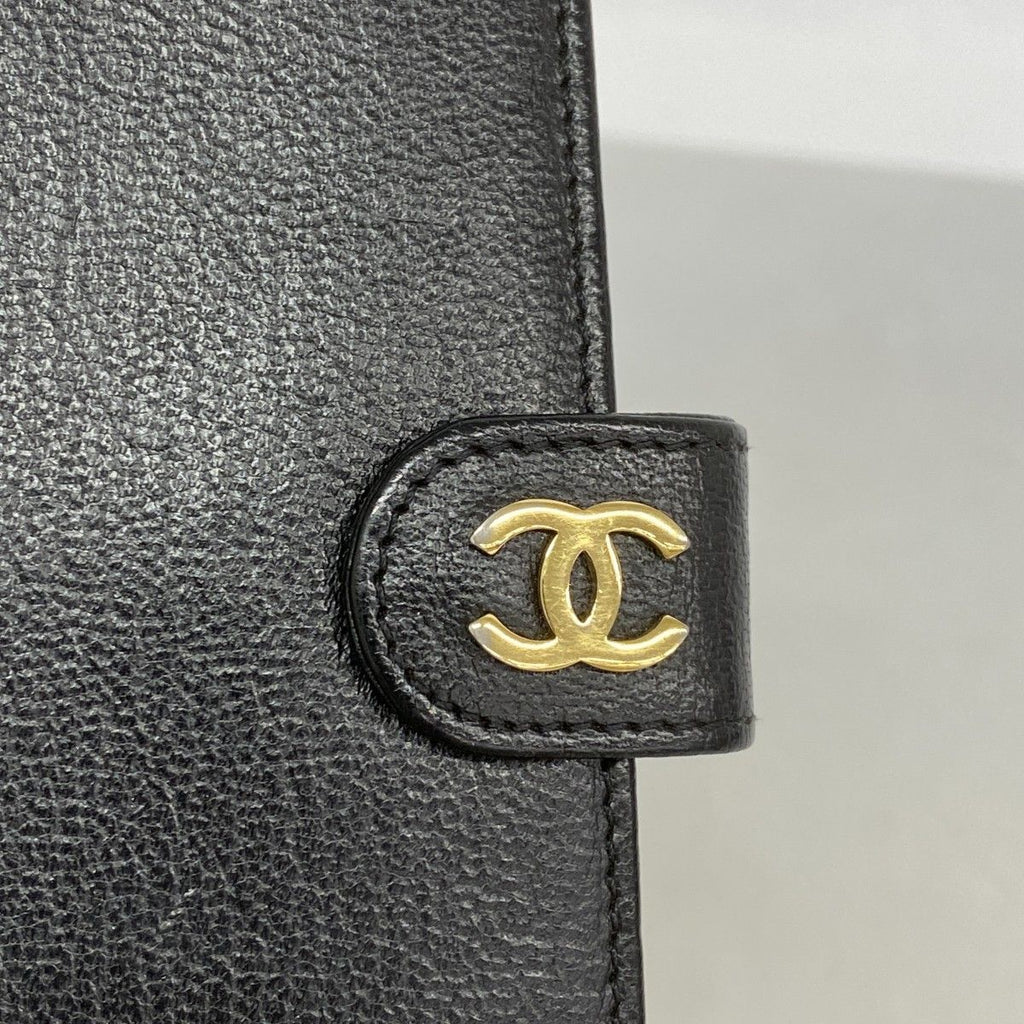 Chanel Notebook Cover Leather Black Gold Agenda — view 7