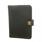 Chanel Notebook Cover Leather Black Gold Agenda