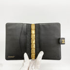 Chanel Notebook Cover Leather Black Gold Agenda — view 3