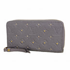 Louis Vuitton Wallet Monogram Empreinte Studded Zippy Gri Silver