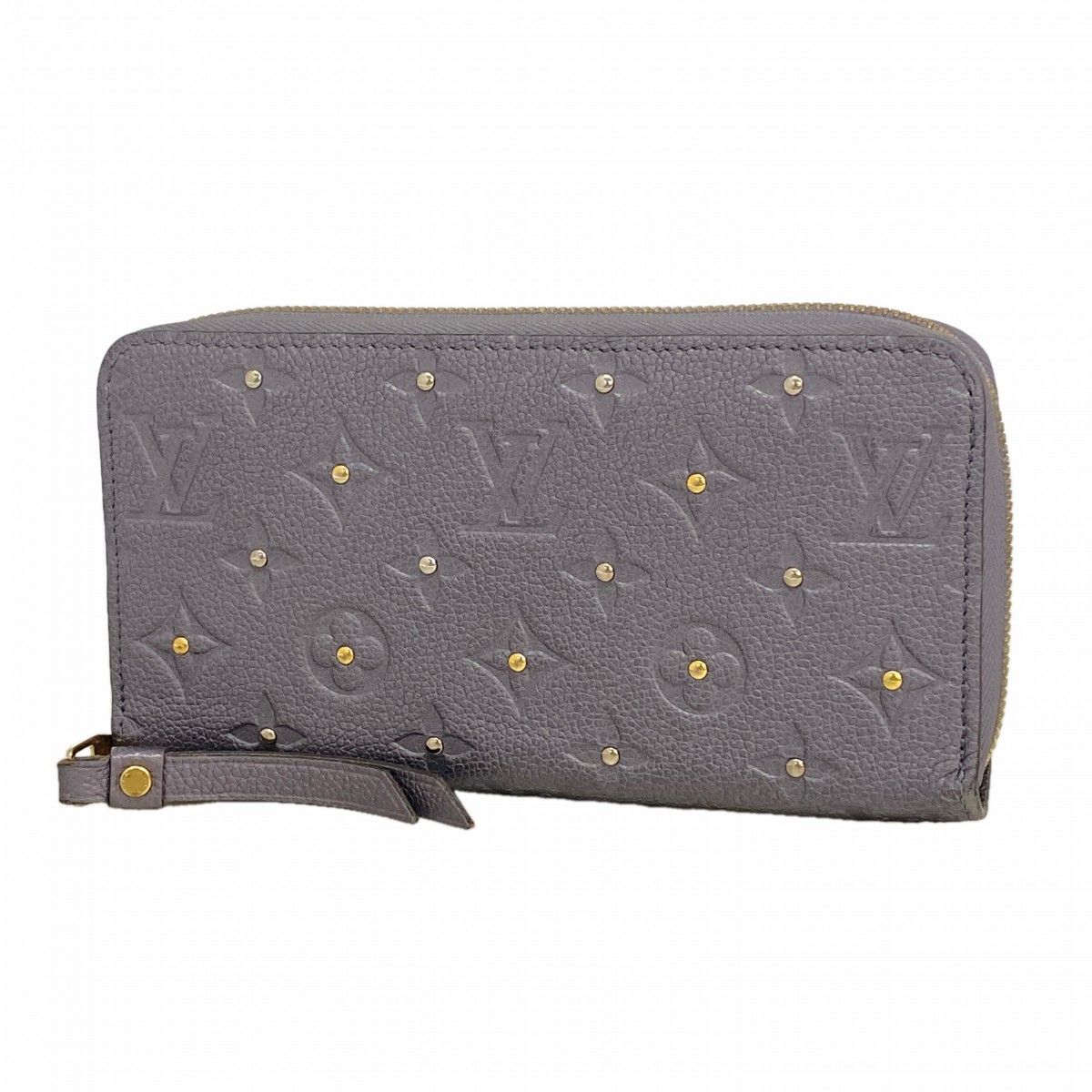 Louis Vuitton Wallet Monogram Empreinte Studded Zippy Gri Silver