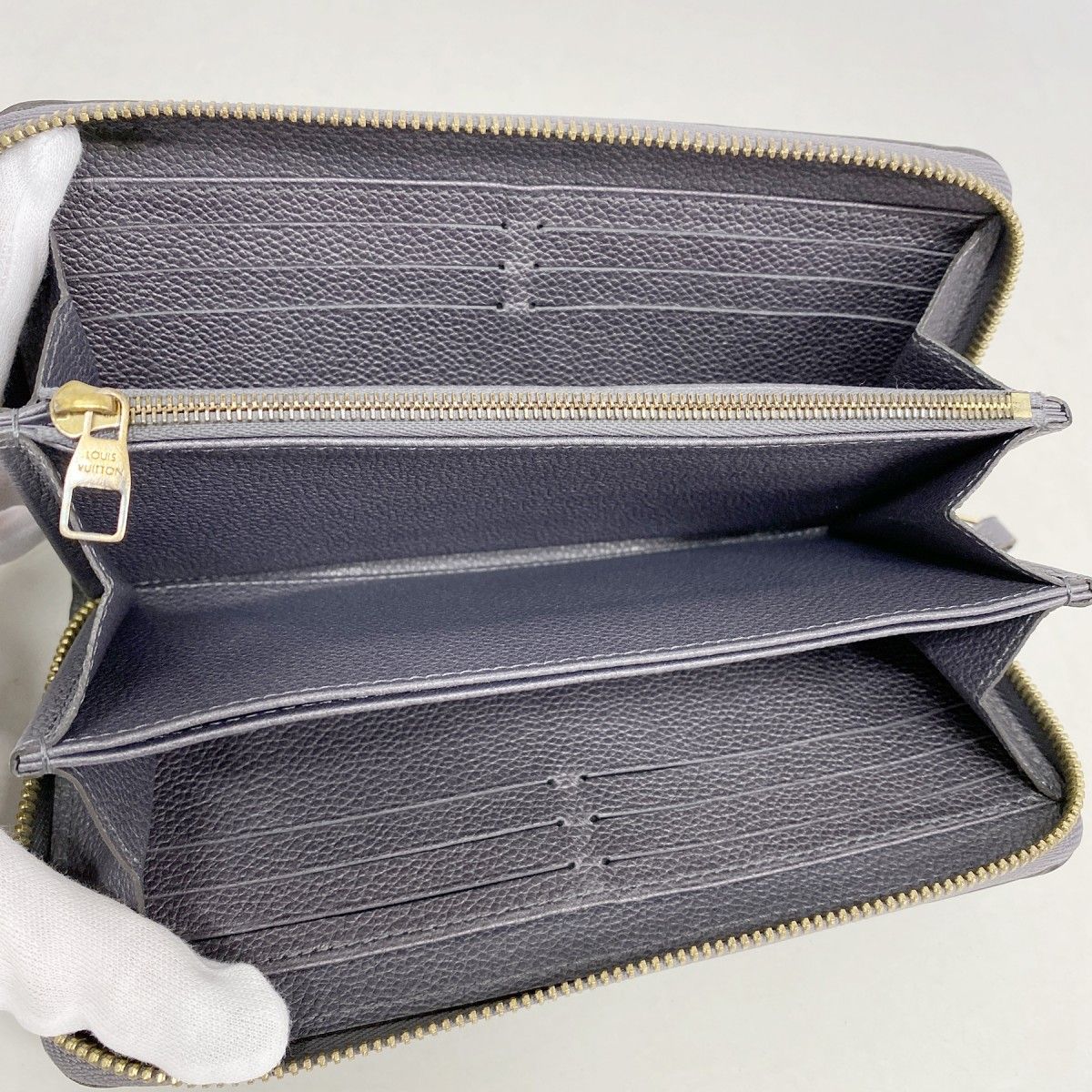 Louis Vuitton Wallet Monogram Empreinte Studded Zippy Gri Silver — view 3