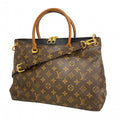 Louis Vuitton Handbag Monogram Pallas Brown Noir 2-Way