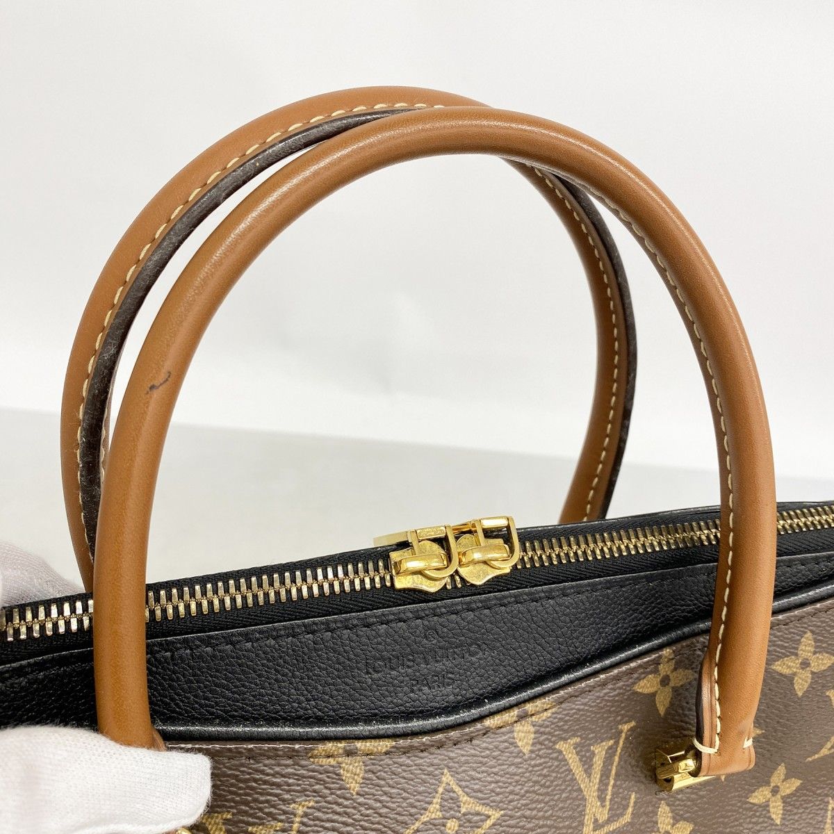 Louis Vuitton Handbag Monogram Pallas Brown Noir 2-Way — view 8