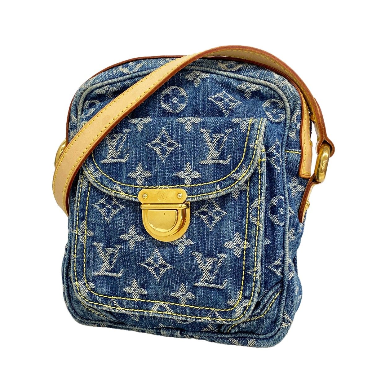 Louis Vuitton Shoulder Bag Monogram Denim Blue