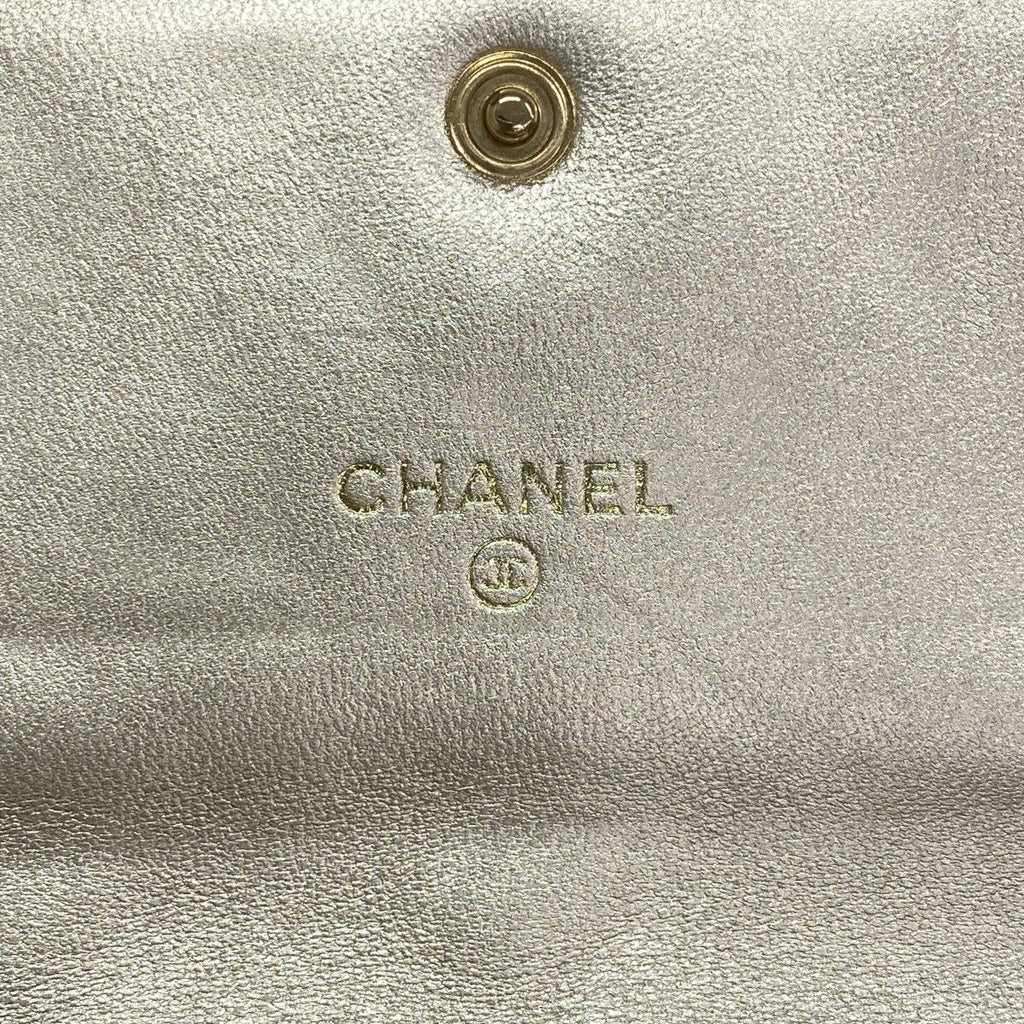 Chanel Wallet Icon Patent Leather Champagne Gold — view 4