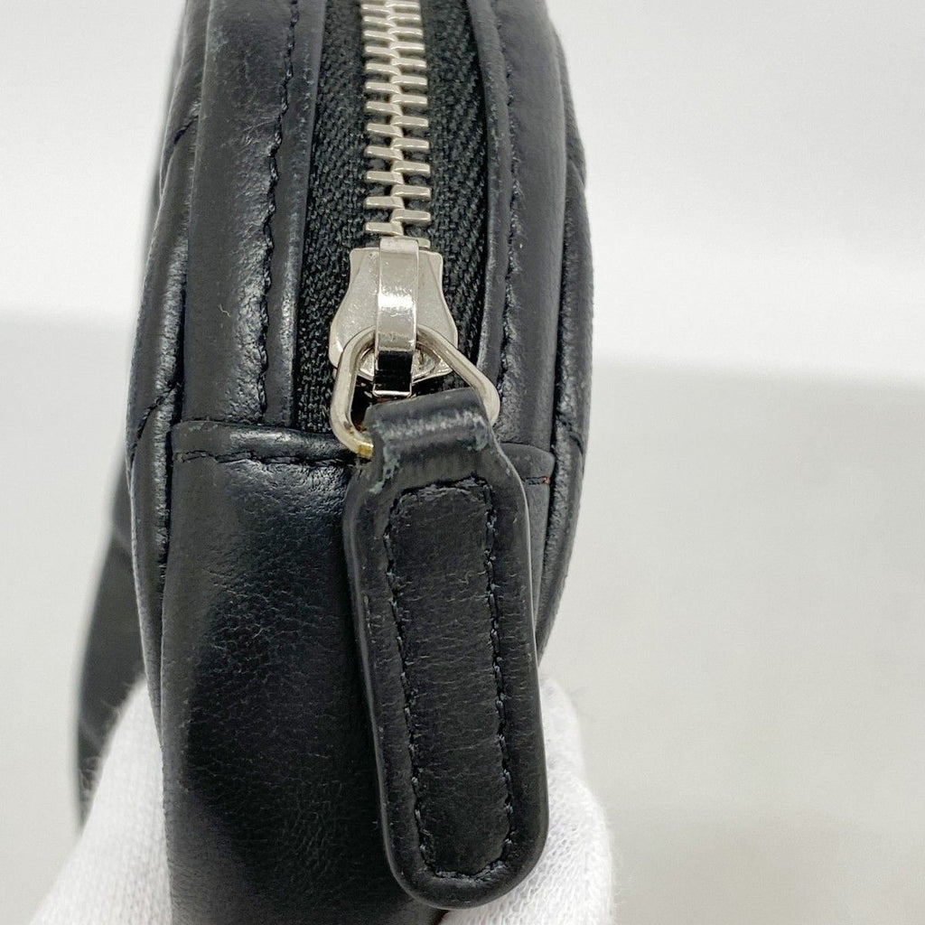 Chanel Coin Case Stitch Lambskin Black Silver — view 6