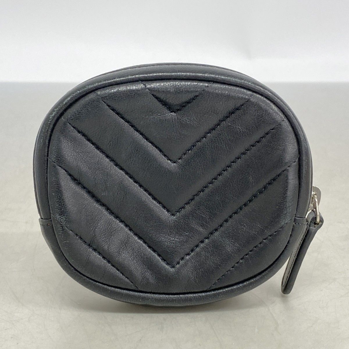 Chanel Coin Case Stitch Lambskin Black Silver — view 7