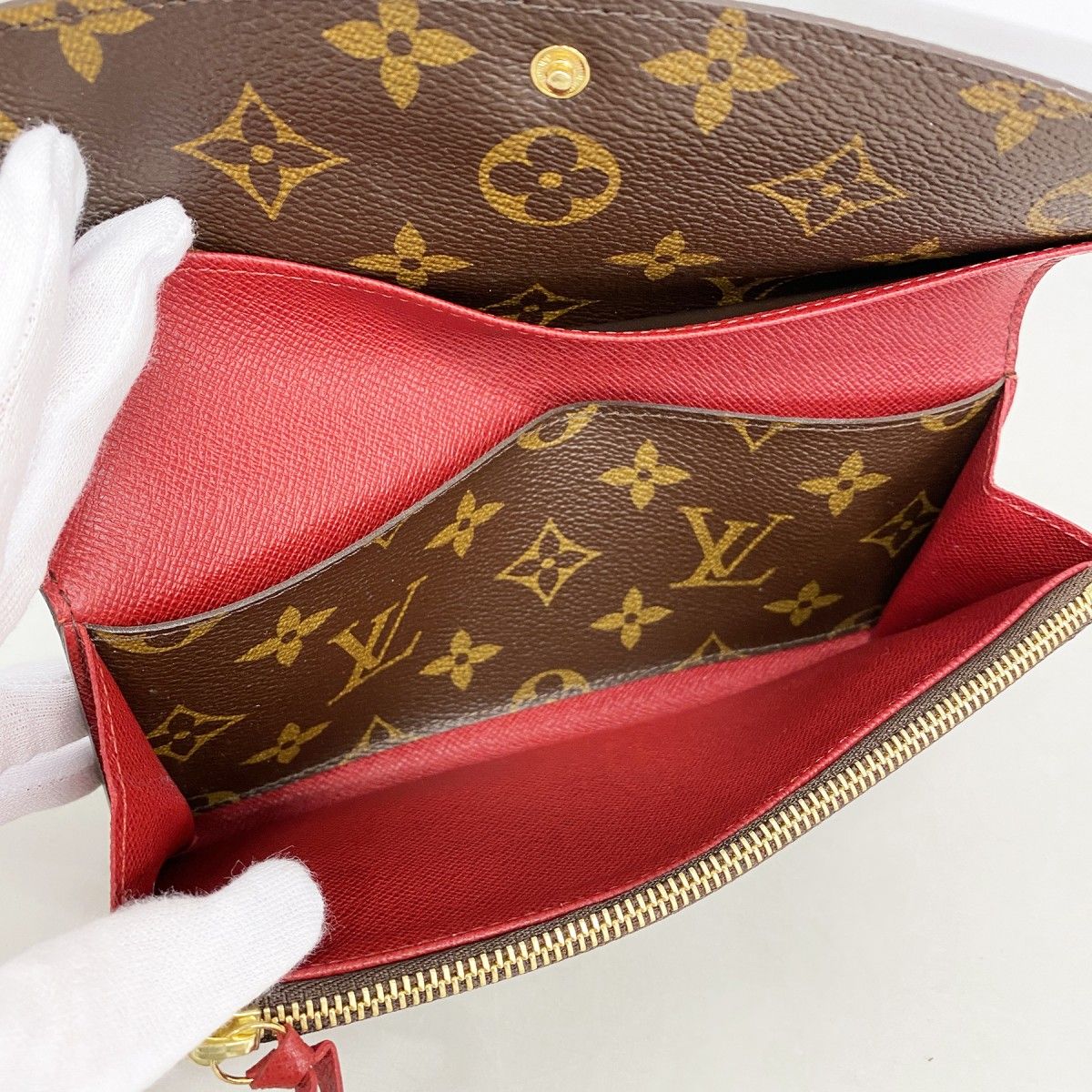 Louis Vuitton Wallet Monogram Portefeuille Emily Brown Rouge — view 3
