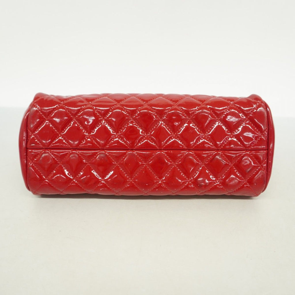 Chanel Handbag Mademoiselle Patent Leather Red Silver — view 3
