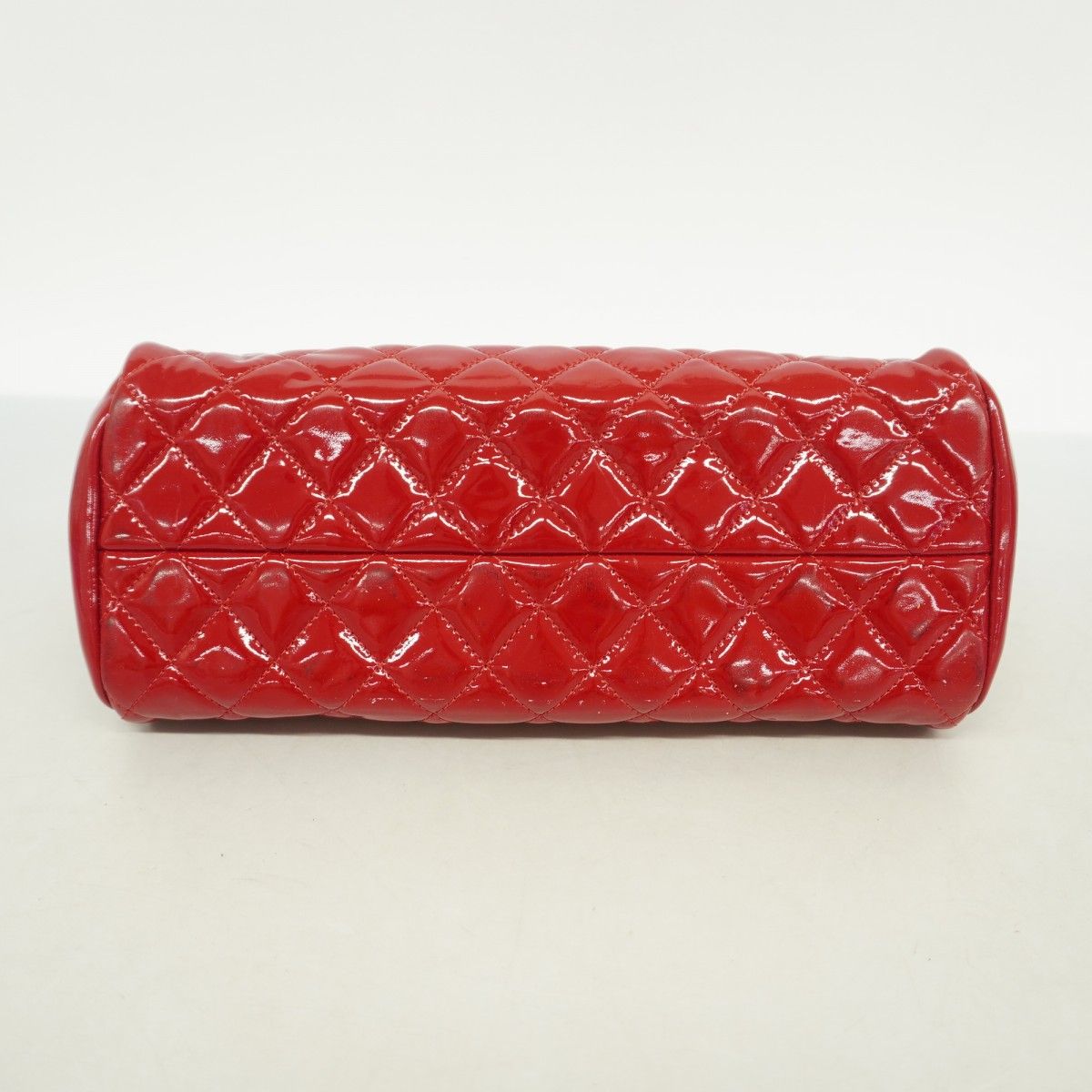 Chanel Handbag Mademoiselle Patent Leather Red Silver — view 3