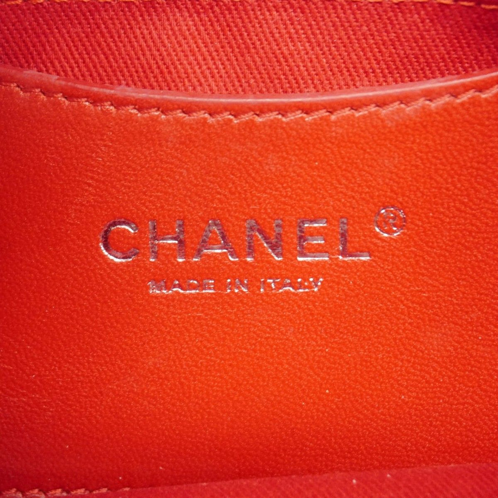 Chanel Handbag Mademoiselle Patent Leather Red Silver — view 5