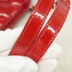 Chanel Handbag Mademoiselle Patent Leather Red Silver — view 7