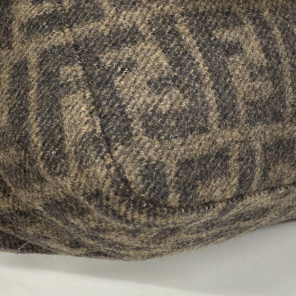 Fendi Handbag Zucca Wool Brown Silver — view 6