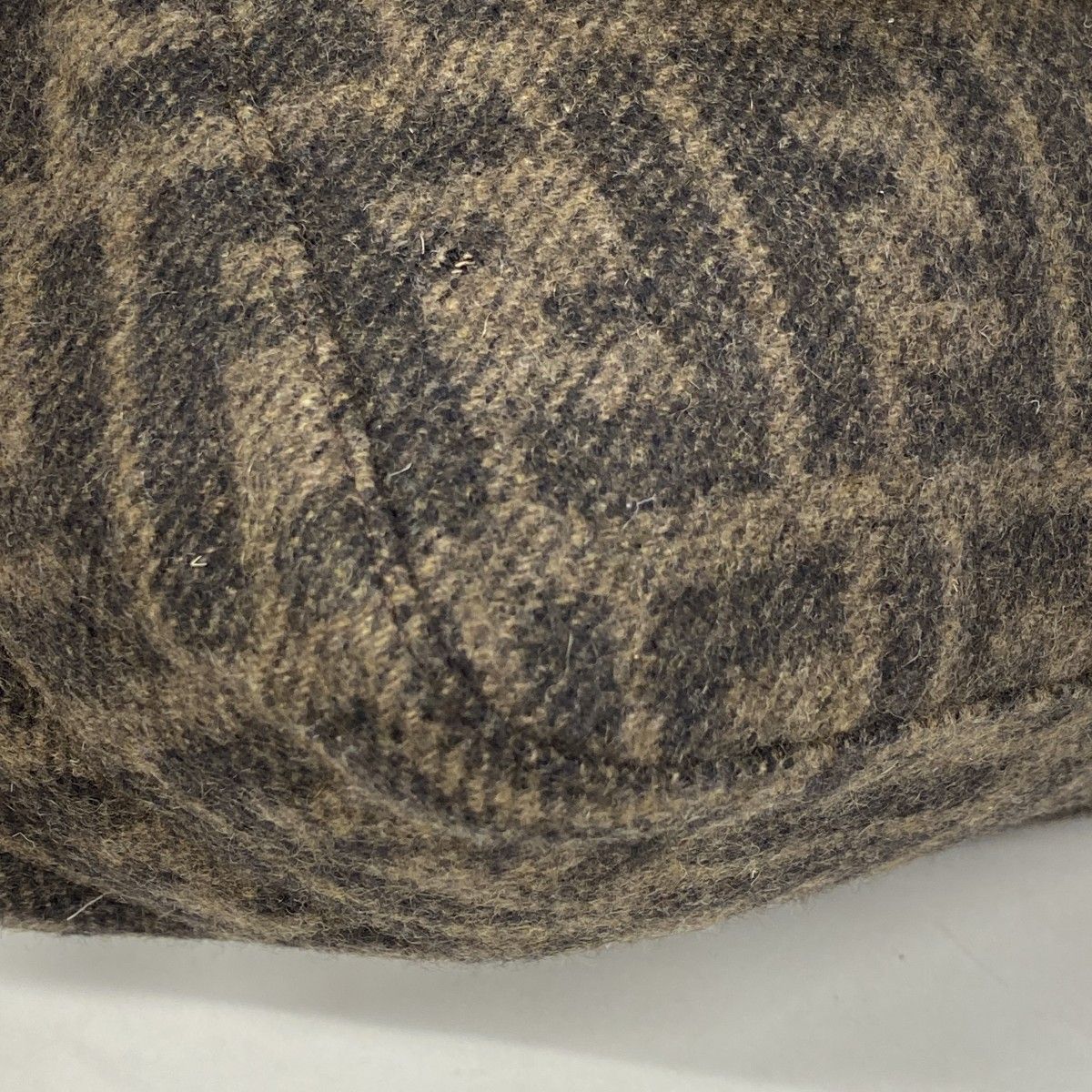 Fendi Handbag Zucca Wool Brown Silver — view 6