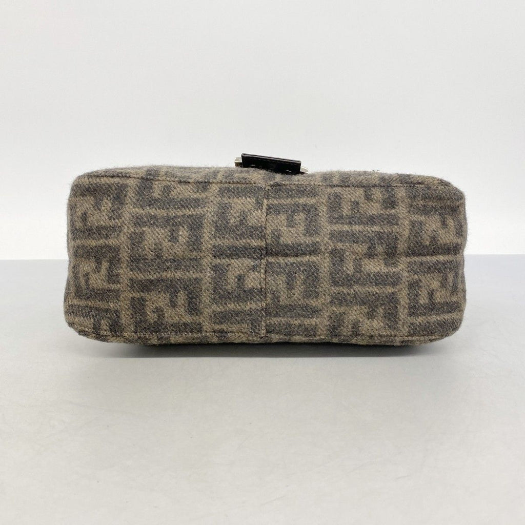 Fendi Handbag Zucca Wool Brown Silver — view 3