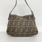 Fendi Handbag Zucca Wool Brown Silver — view 9