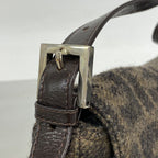 Fendi Handbag Zucca Wool Brown Silver — view 7