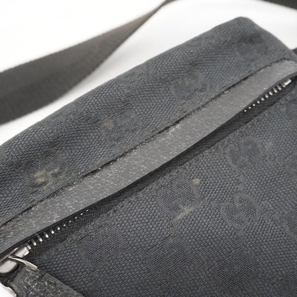 Gucci Waist Bag GG Canvas Black Silver — view 7