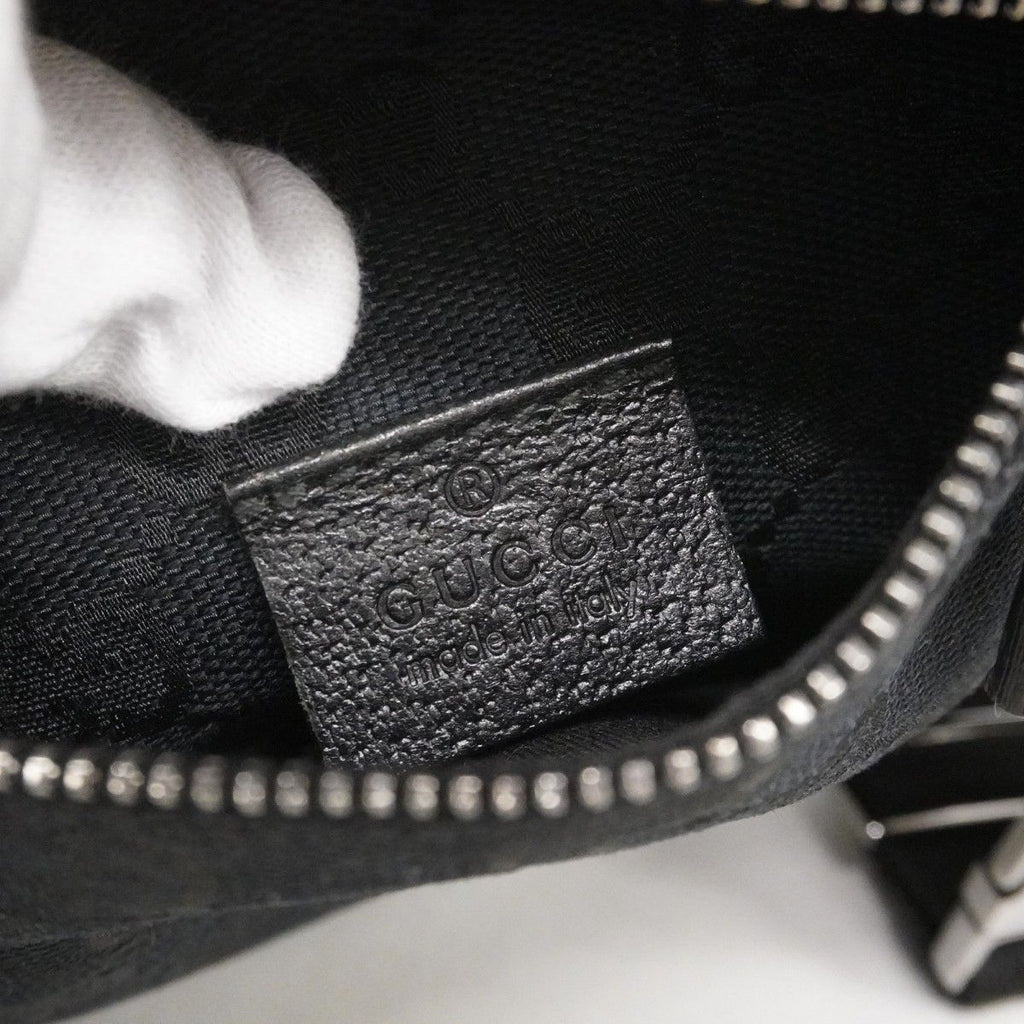 Gucci Waist Bag GG Canvas Black Silver — view 5