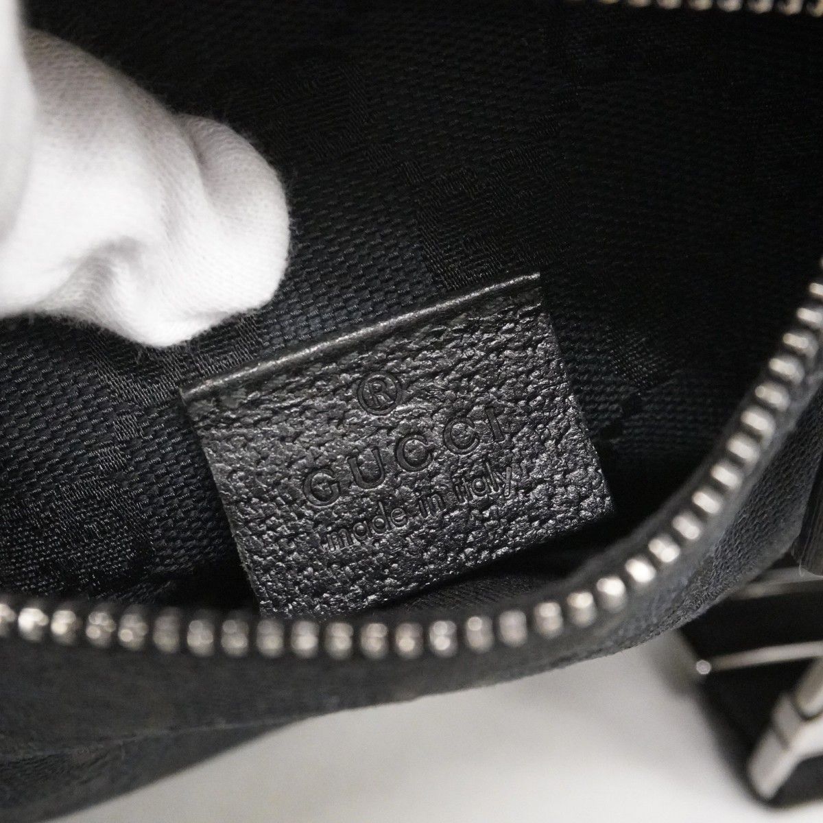 Gucci Waist Bag GG Canvas Black Silver — view 5