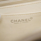 Chanel Shoulder Bag Choco Bar Patent Leather Ivory Black Silver — view 5