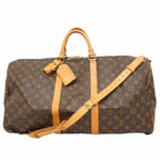 Louis Vuitton Boston Bag Monogram Keepall Bandouliere 55 Brown