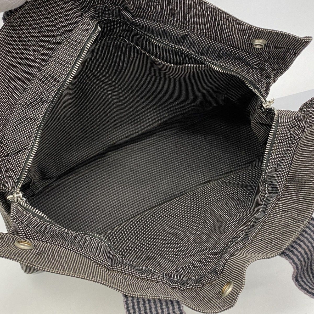 Hermes Tote Her Line Canvas Gray Silver — view 4
