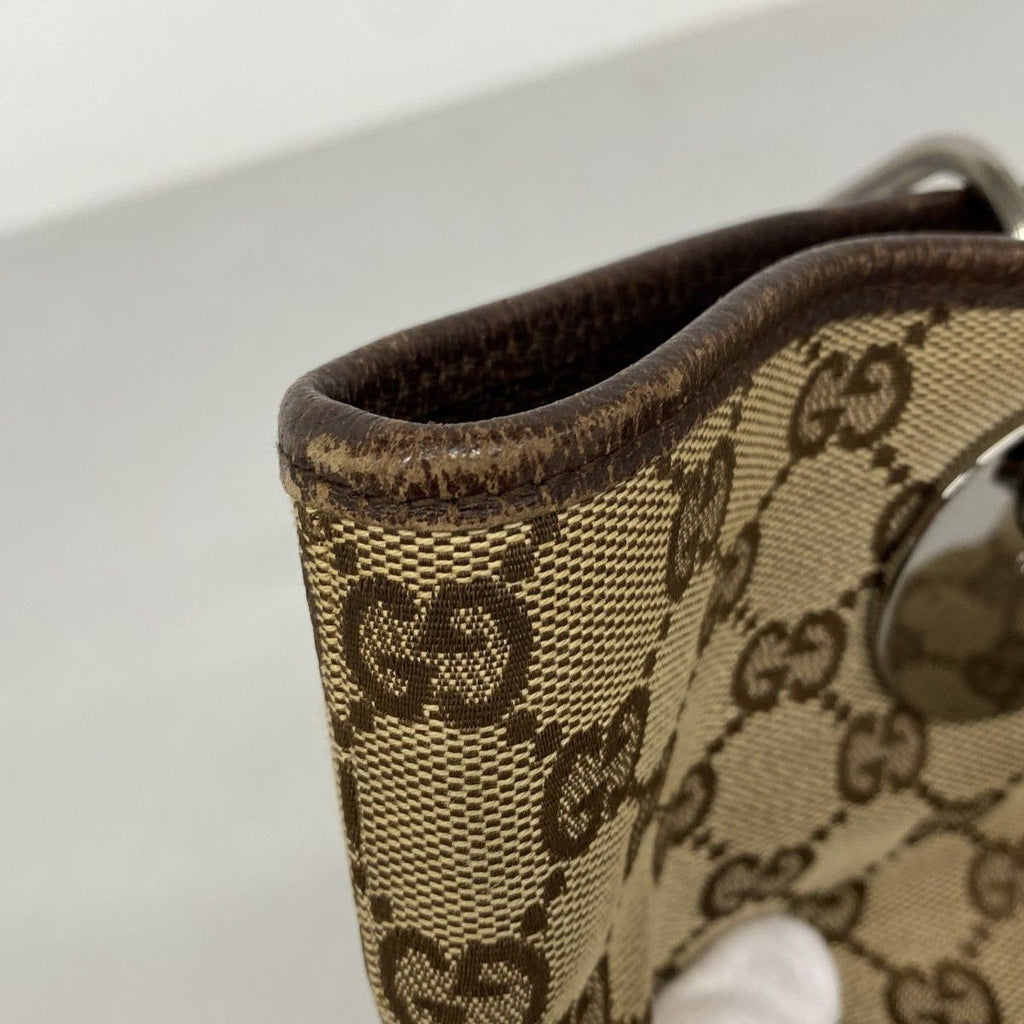 Gucci Tote GG Canvas Brown Silver — view 7