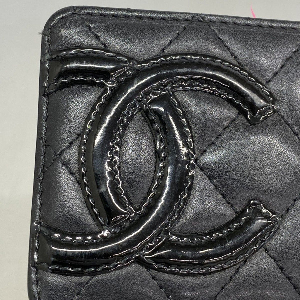 Chanel Card Case Cambon Lambskin Black Cles Dies — view 7