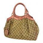 Gucci Tote GG Marmont Supreme Ski Canvas Beige Brown Pink Champagne Gold