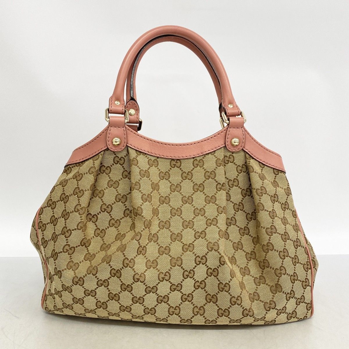 Gucci Tote GG Marmont Supreme Ski Canvas Beige Brown Pink Champagne Gold — view 8