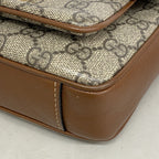 Gucci Handbag GG Supreme Beige Brown Black Gold 2-Way — view 6