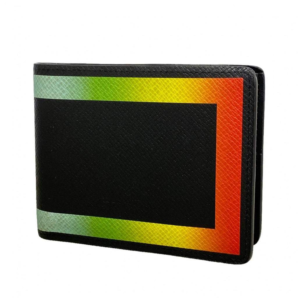Louis Vuitton Wallet Taiga Rainbow Portefeuille Calf Black Multicolor