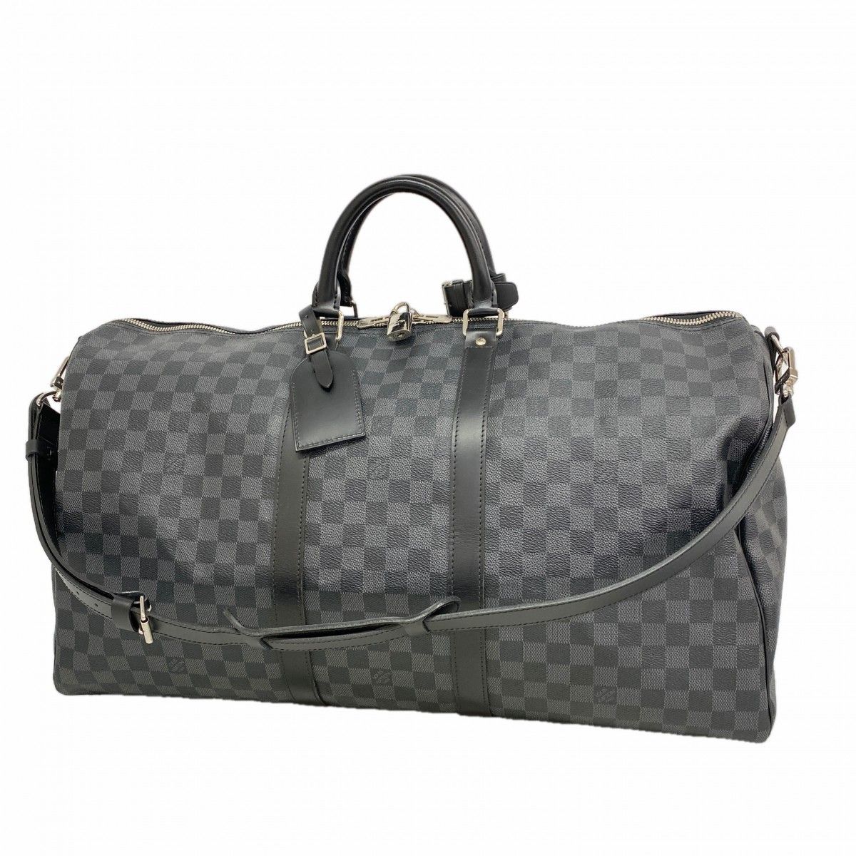 Louis Vuitton Boston Bag Damier Graphite Keepall Bandouliere 55 Black