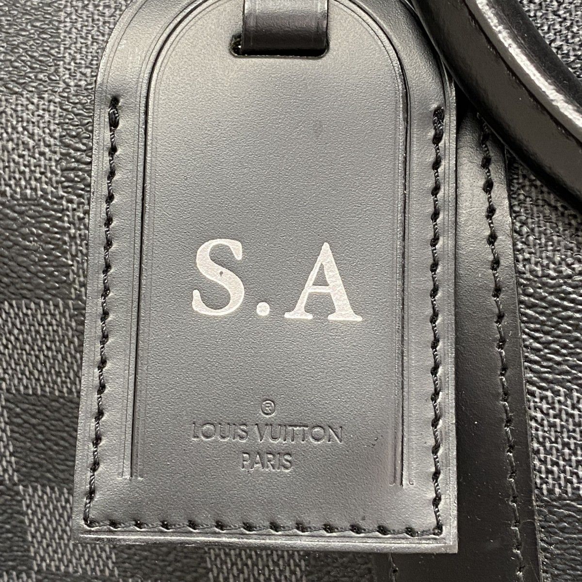 Louis Vuitton Boston Bag Damier Graphite Keepall Bandouliere 55 Black — view 6