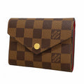 Louis Vuitton Trifold Wallet Damier Portefeuille Victorine Red Ebene