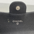 Chanel Wallet Quilted Caviar Leather Black Silver — view 4