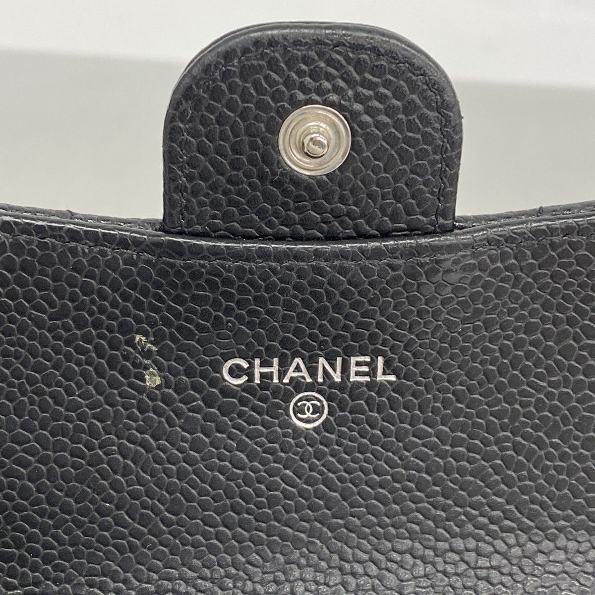 Chanel Wallet Quilted Caviar Leather Black Silver — view 4