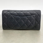 Chanel Wallet Quilted Caviar Leather Black Silver — view 8