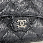 Chanel Wallet Quilted Caviar Leather Black Silver — view 7