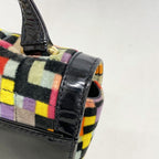 Chanel Shoulder Bag 2.55 Patent Leather Velour Multicolor Black Gold — view 9
